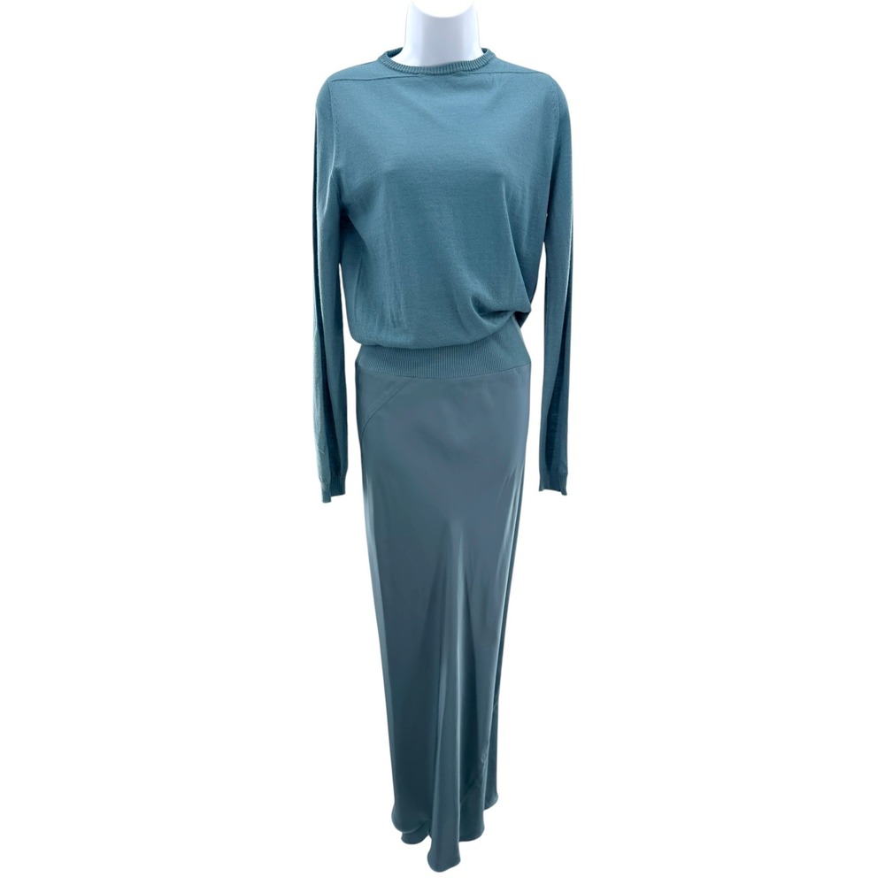 Rick Owens Hollywood SS25 Biker Level Wool Sweater Maxi Skirt Set Mouthwash S